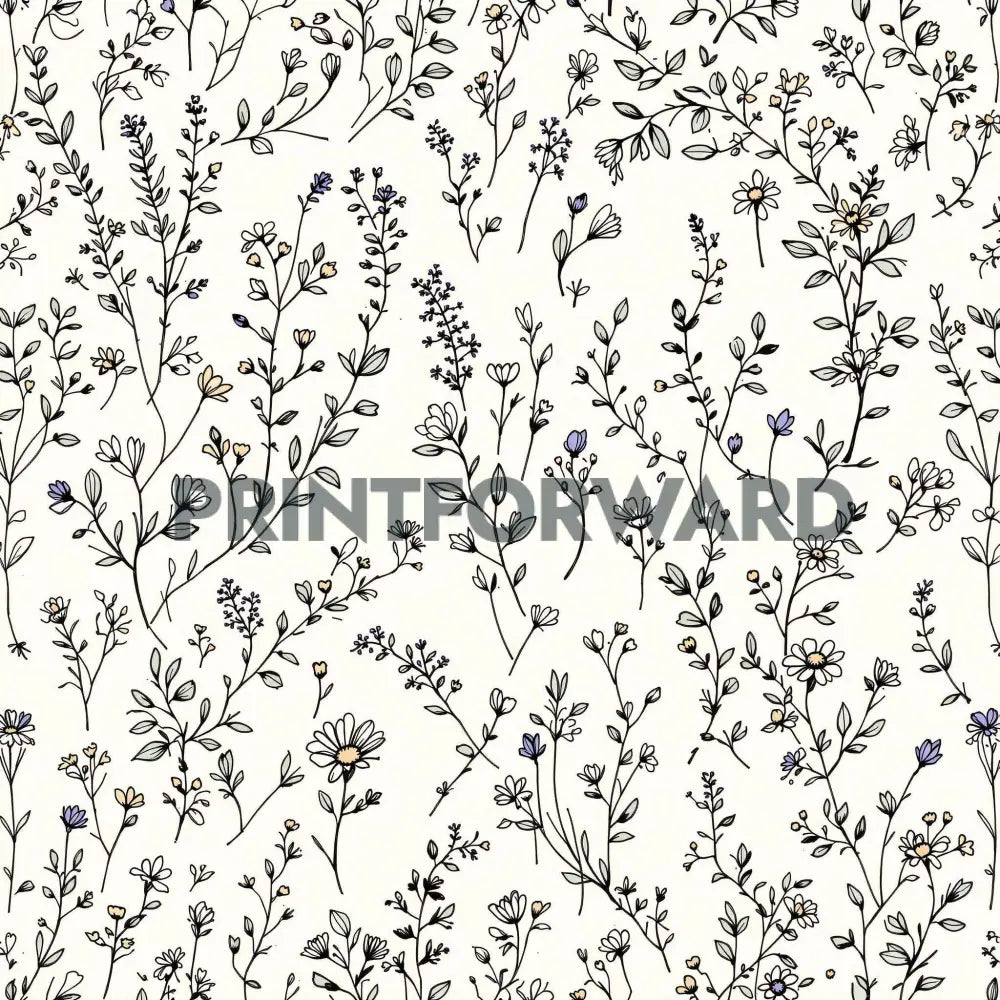 Hand-drawn Wildflowers 7X7 / 10X10 / 12X12 INCHES